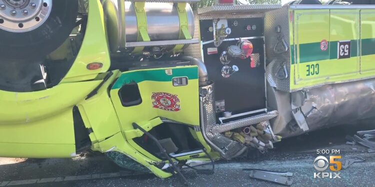CA Firefighter Injured in Water Tender Rollover