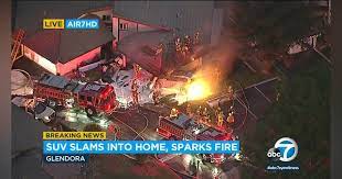 SUV Slams Into CA Home, Ruptures Gas Line