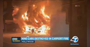 Dozen Vehicles, CA Carports Destroyed in Two Fires