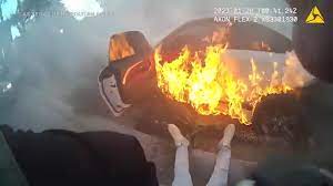 Body Cam Captures Dramatic Rescue of NV Driver from Burning Car