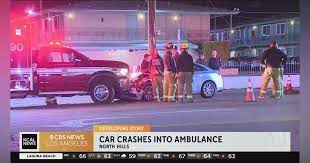 Car Crashes Head-On into Stopped CA Ambulance