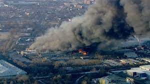 Firefighter Battle Massive IL Warehouse Blaze