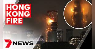 Hong Kong Skyscraper Surrounded by Bamboo Scaffolding Destroyed in Blaze