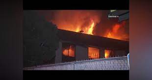 CA Firefighters Battle Office Building Blaze