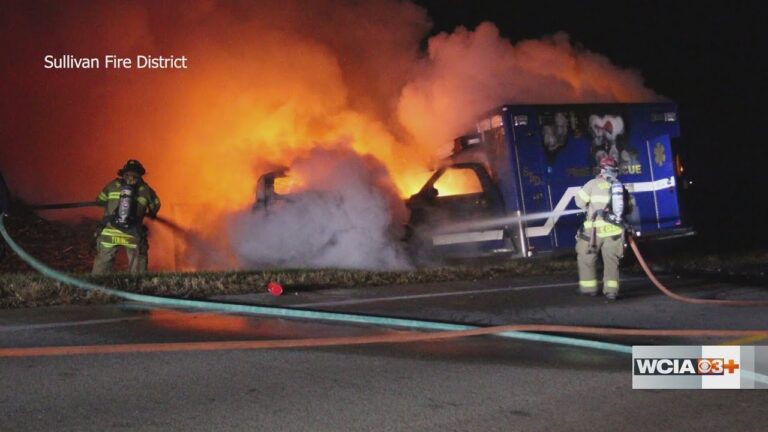 Watch: Fiery Ambulance Crash in Sullivan, IL Leaves Two Firefighters Hurt