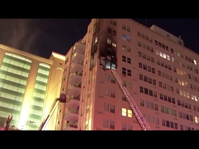 Firefighters battle multi-alarm high-rise blaze in Atlantic City, New Jersey