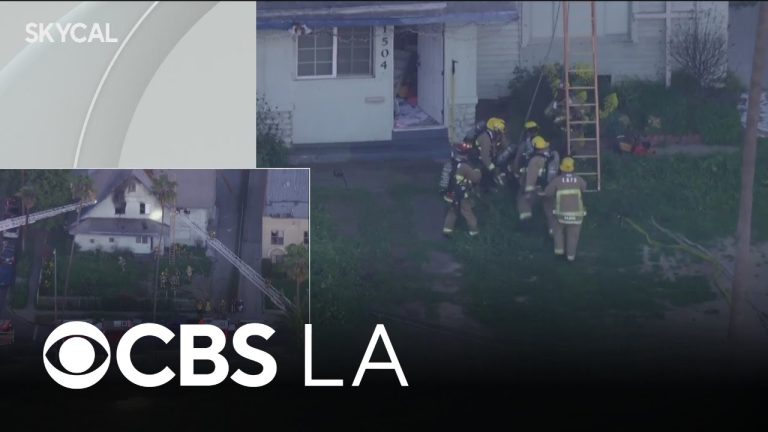 LAFD Firefighter Injured in Ladder Fall During House Fire