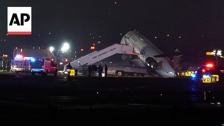 Two pilots killed, several injured after regional jet collides with fire truck at LaGuardia Airport