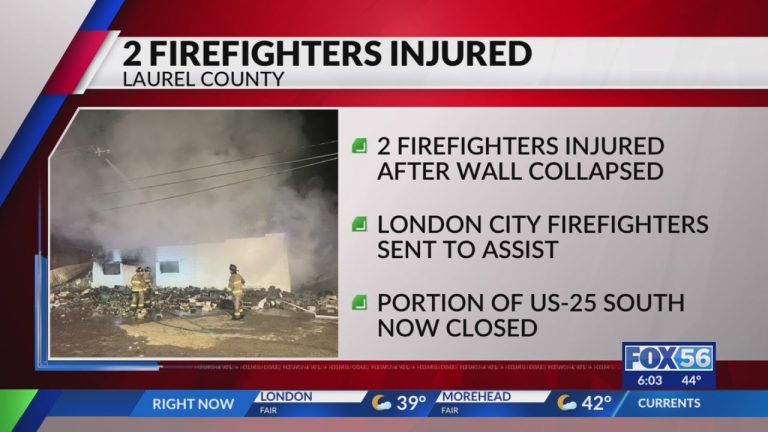 Laurel County wall collapse injures two firefighters during early-morning fire