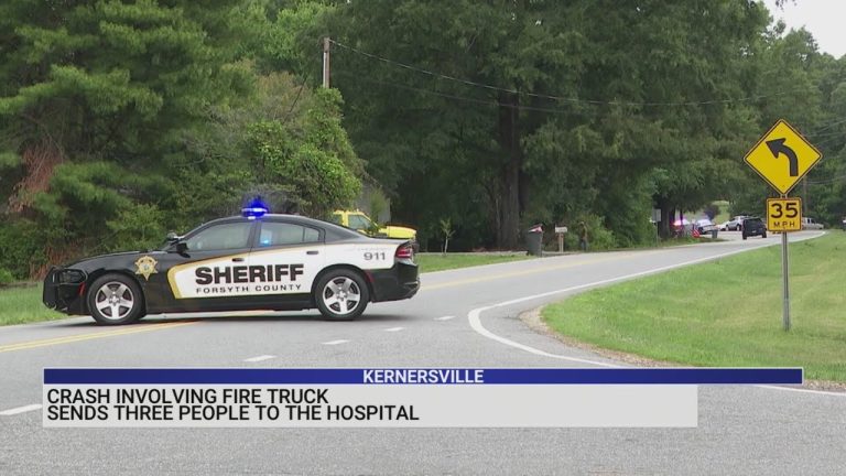 Piney Grove Fire Truck Overturns Near Kernersville; Two Firefighters, Bystander Injured