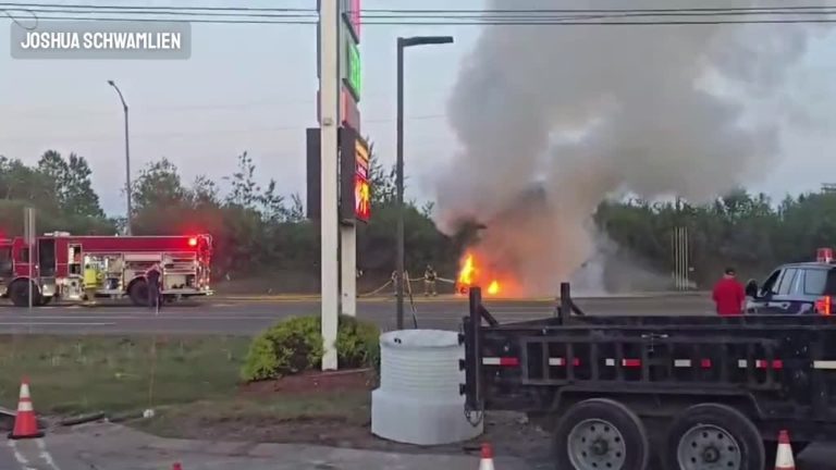 Michigan State Police Pursuit of Shooting Suspect Ends in Fiery Gas Station Crash in Negaunee; Suspect Taken Into Custody